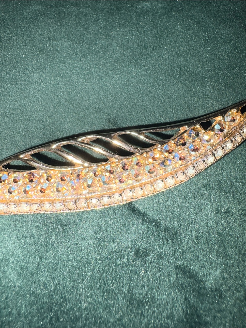 Mid-century Rhinestone Feather Brooch - Picture 4 of 8